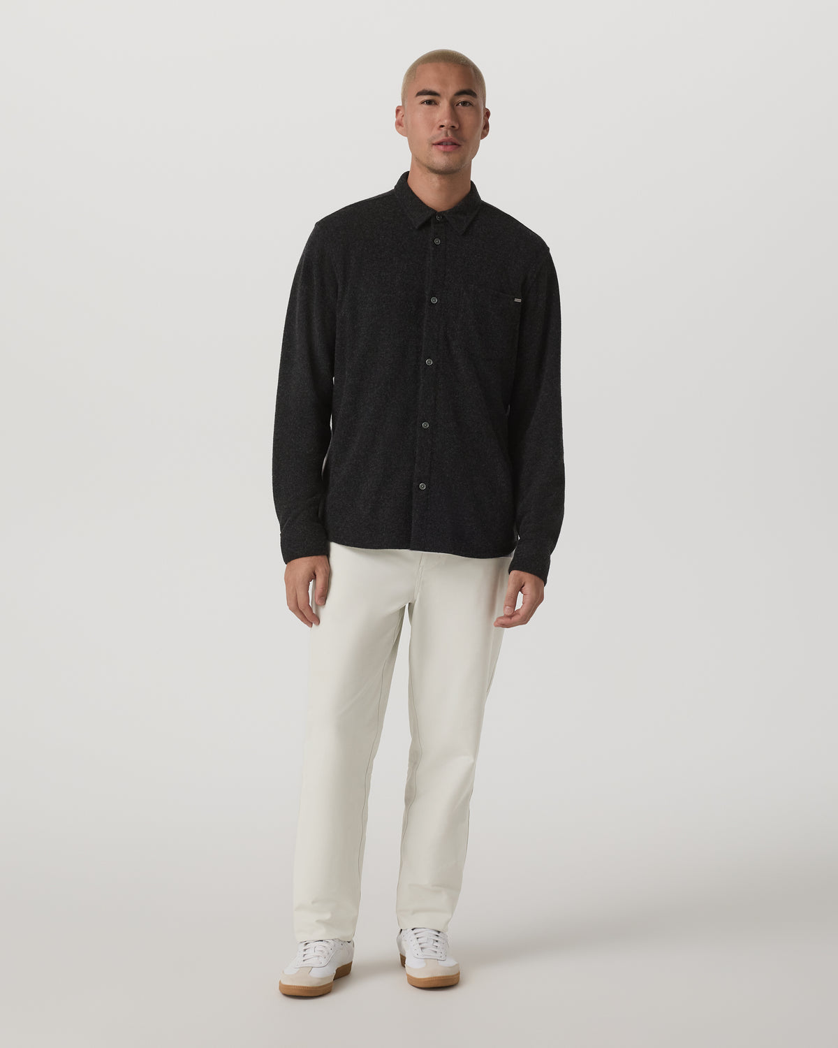 Vuori Long Sleeve Altitude Wool Shirt - Relaxed Volcanic Ash
