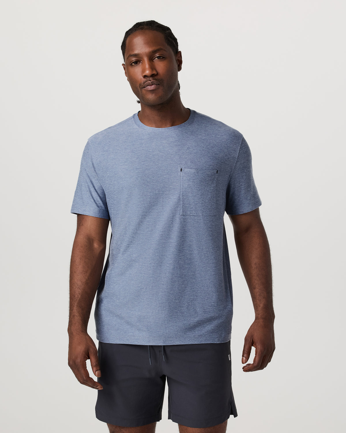 Vuori Men's Short Sleeve Strato Pocket Tee - Relaxed Chambray