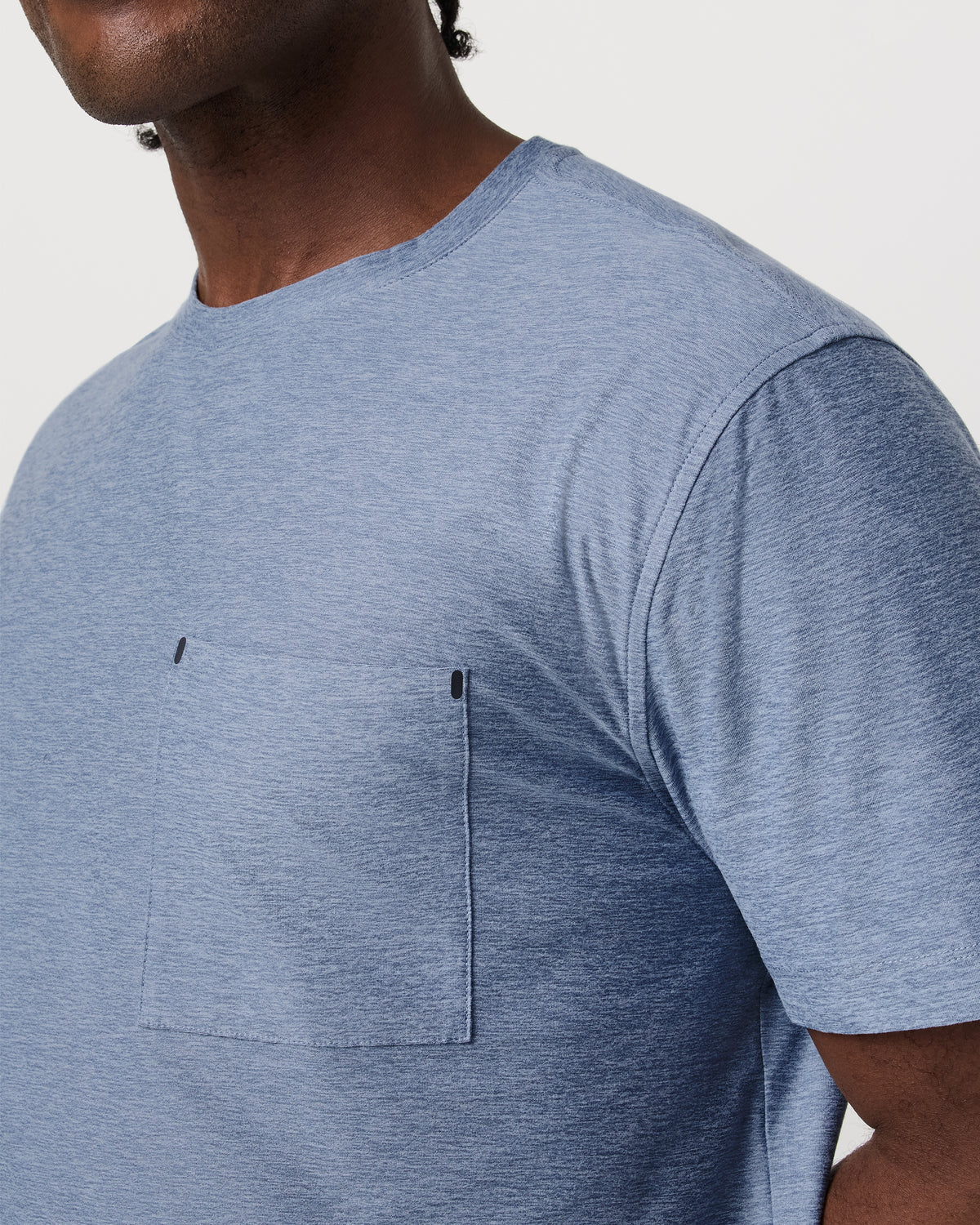Vuori Men's Short Sleeve Strato Pocket Tee - Relaxed Chambray