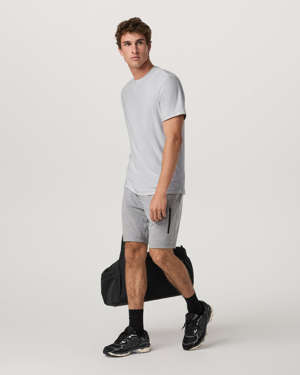 Vuori Strato Tech Tee Men's Frost Grey Workout Shirt