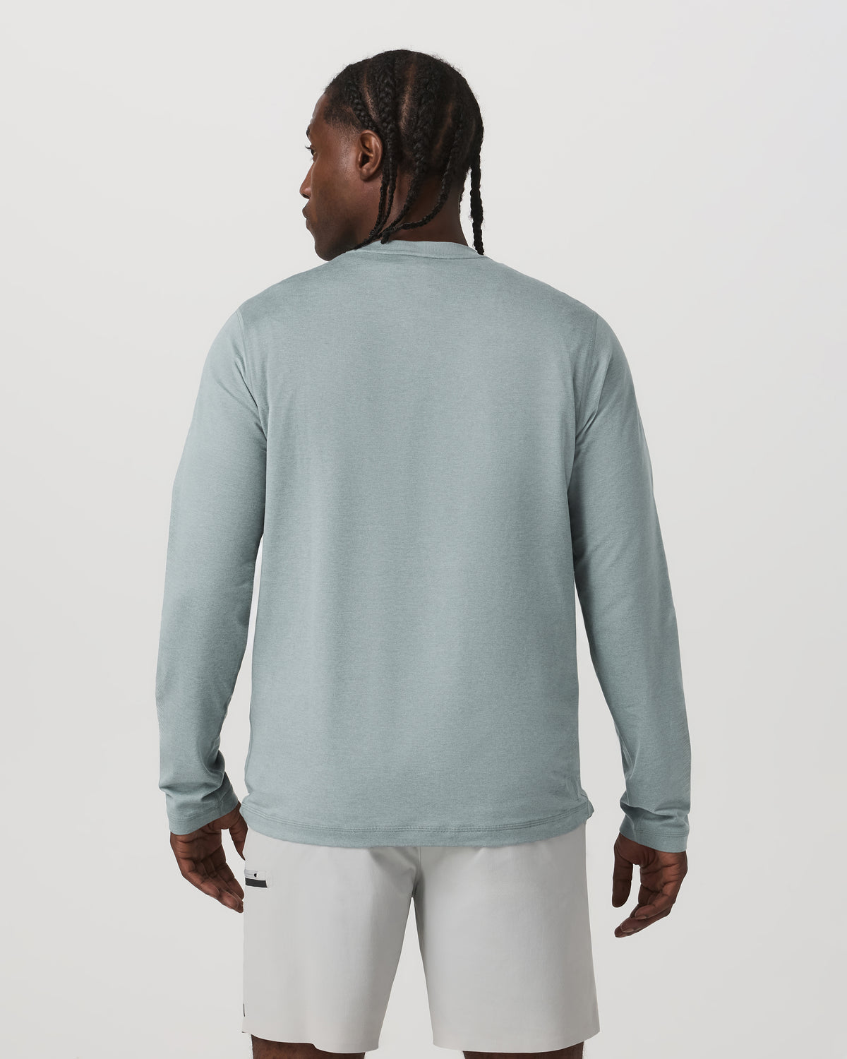Vuori Long Sleeve Ponto Performance Tee Misty Blue Heather