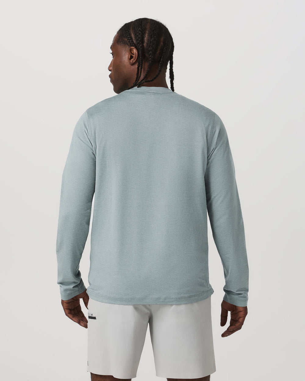 Vuori Long Sleeve Ponto Performance Tee Misty Blue Heather