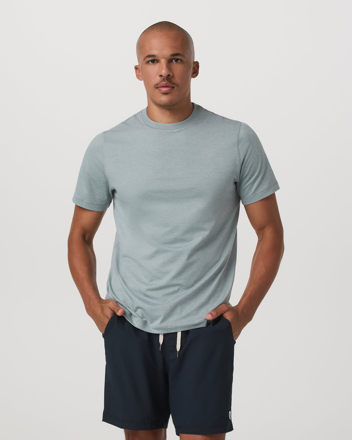 Vuori Short Sleeve Ponto Performance Tee Misty Blue Heather