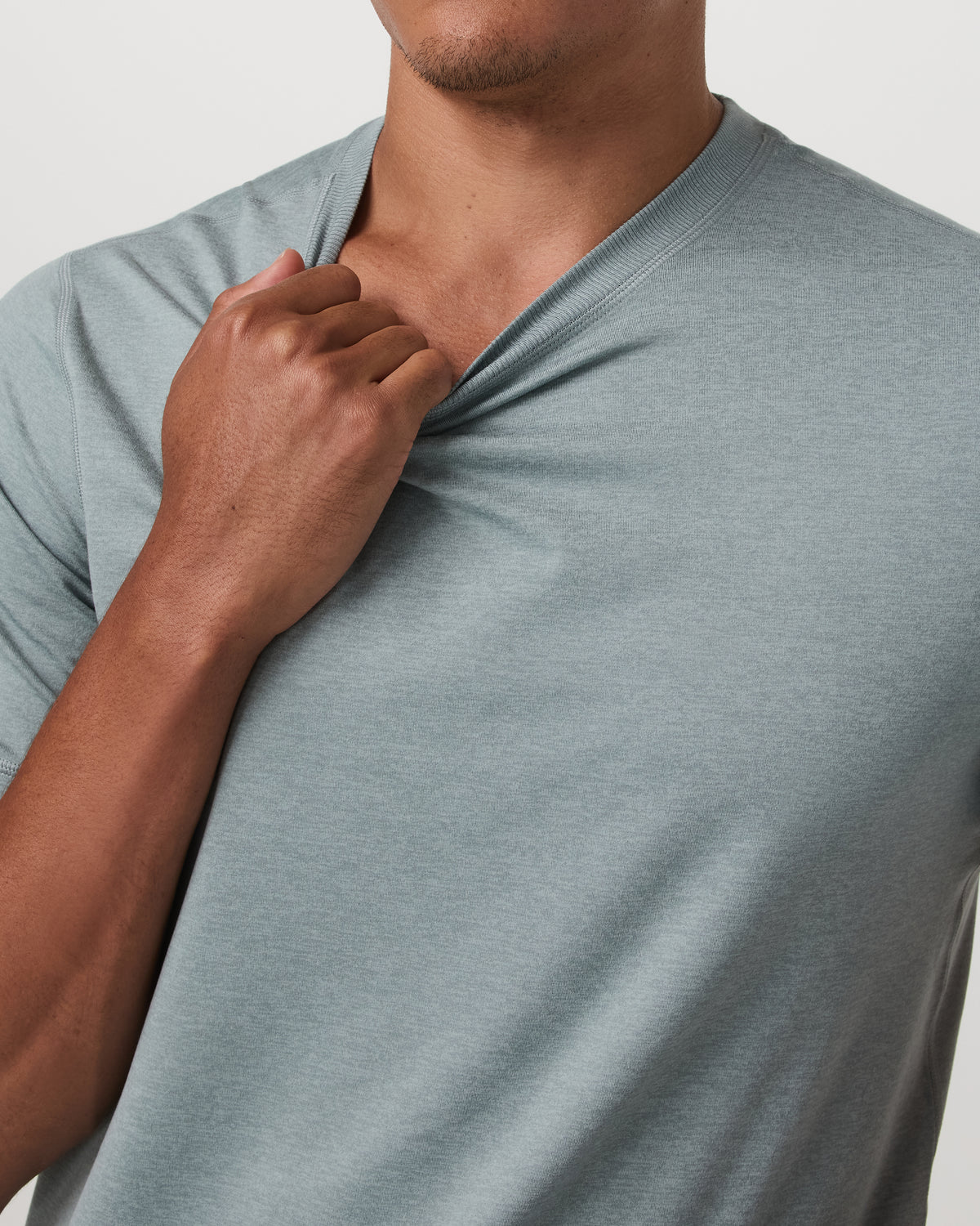 Vuori Short Sleeve Ponto Performance Tee Misty Blue Heather