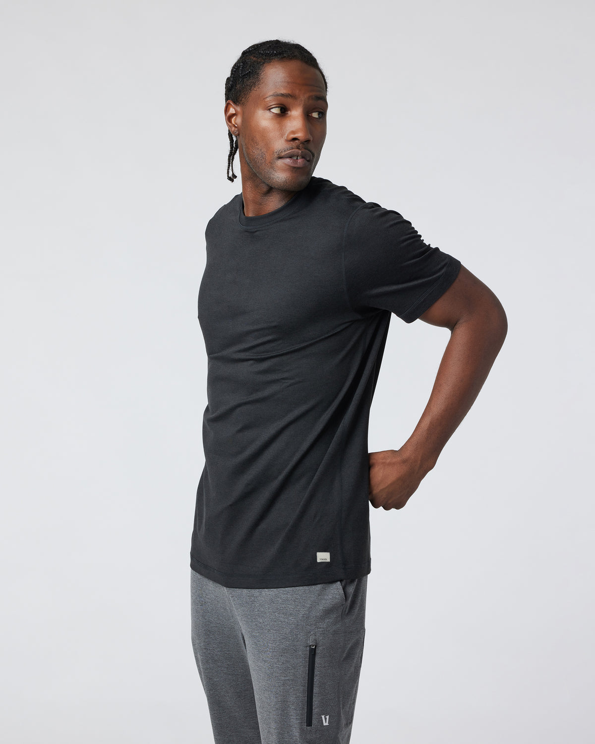 Vuori Short Sleeve Ponto Performance Tee Black Heather