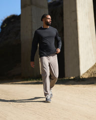 Vuori Long Sleeve Ponto Performance Tee Black Heather