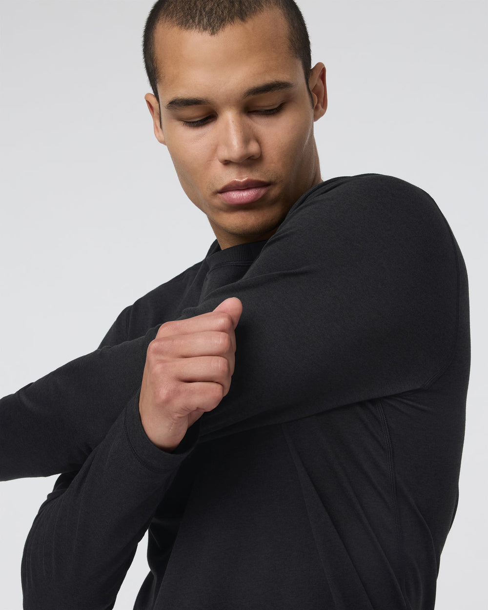 Vuori Long Sleeve Ponto Performance Tee Black Heather