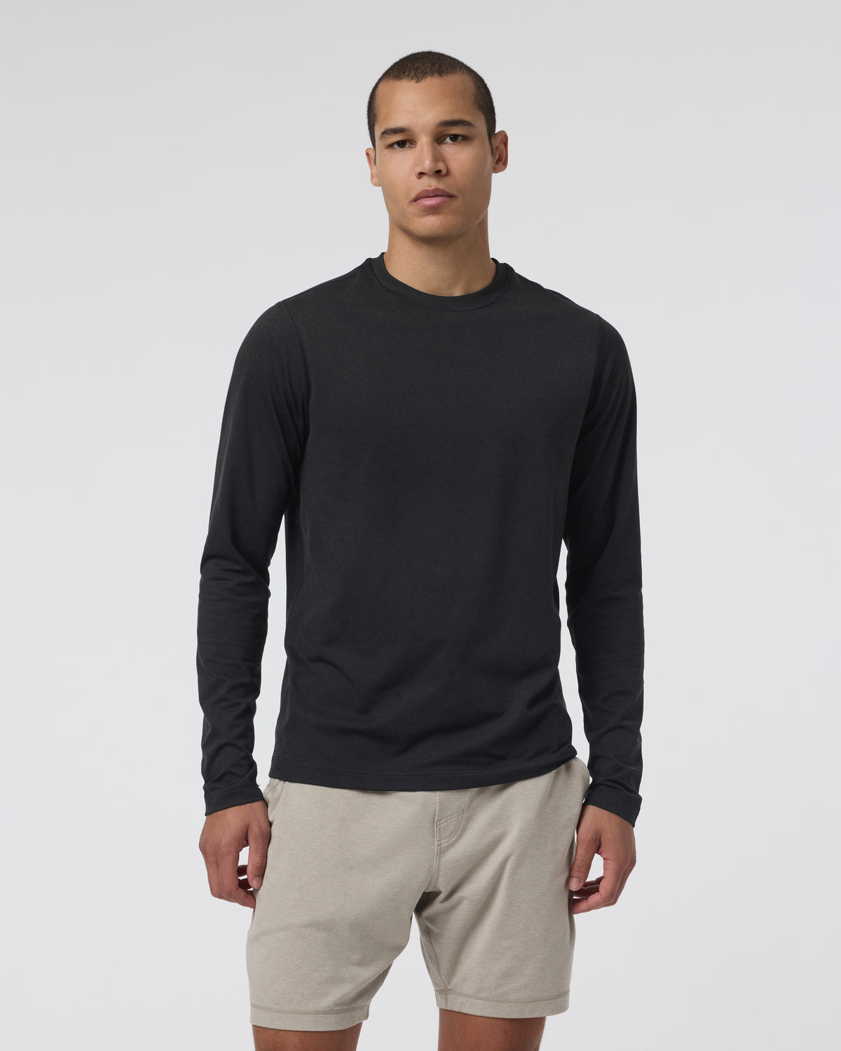 Vuori Long Sleeve Ponto Performance Tee Black Heather