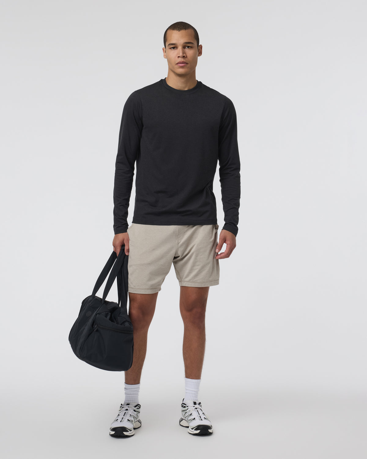 Vuori Long Sleeve Ponto Performance Tee Black Heather