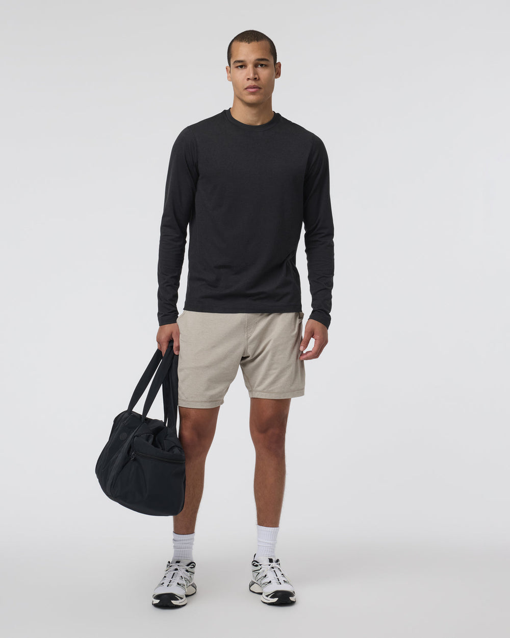 Vuori Long Sleeve Ponto Performance Tee Black Heather