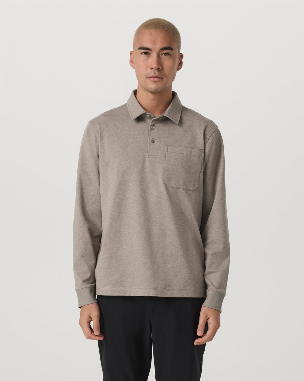 Vuori Men's Long Sleeve Coronado Rugby Walnut Heather