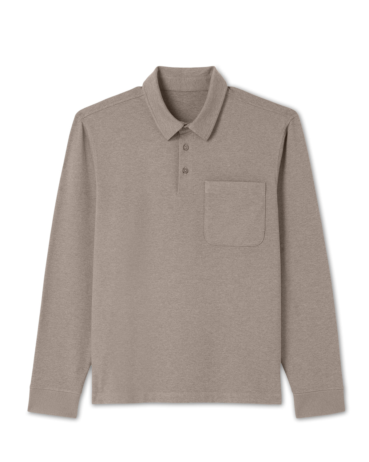 Vuori Men's Long Sleeve Coronado Rugby Walnut Heather
