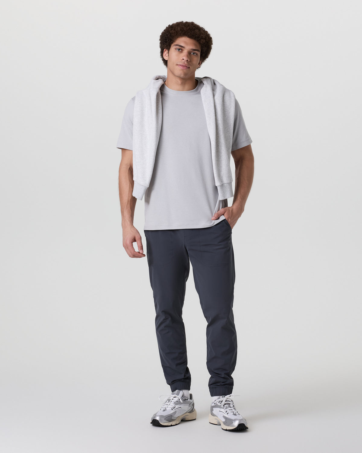 Vuori Short Sleeve Ponto Tee - Relaxed Fit Frost Grey Heather