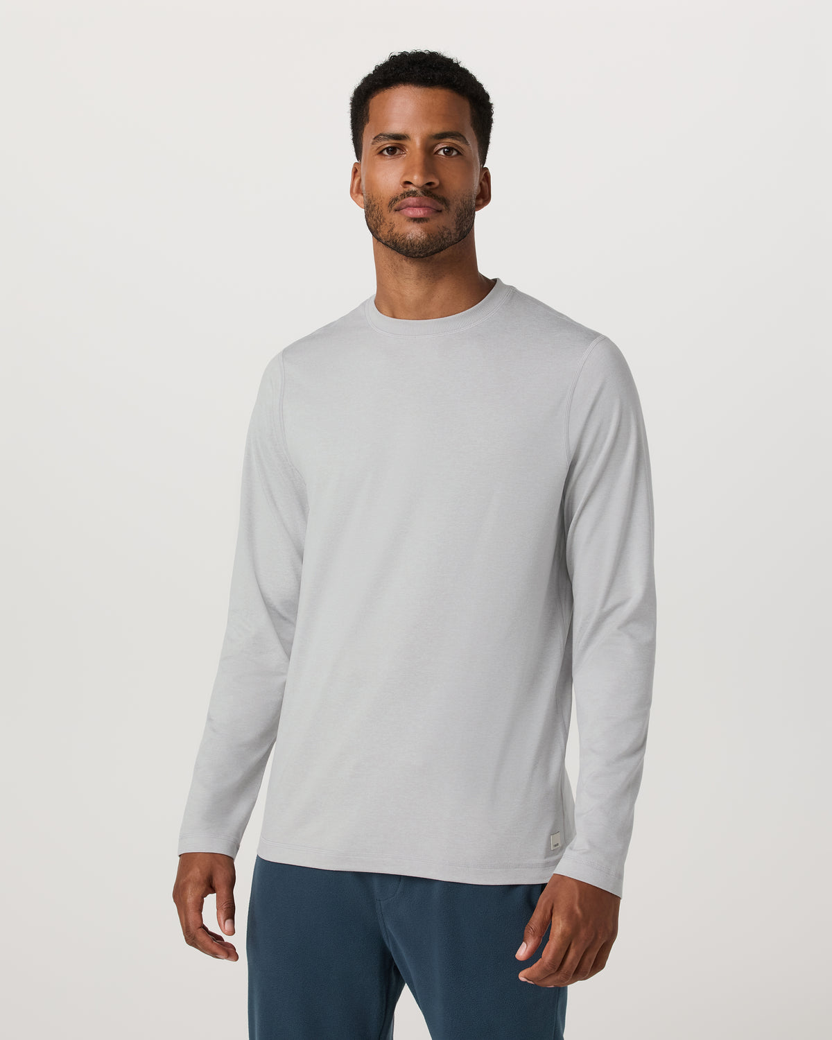Vuori Long Sleeve Ponto Performance Tee Frost Grey Heather