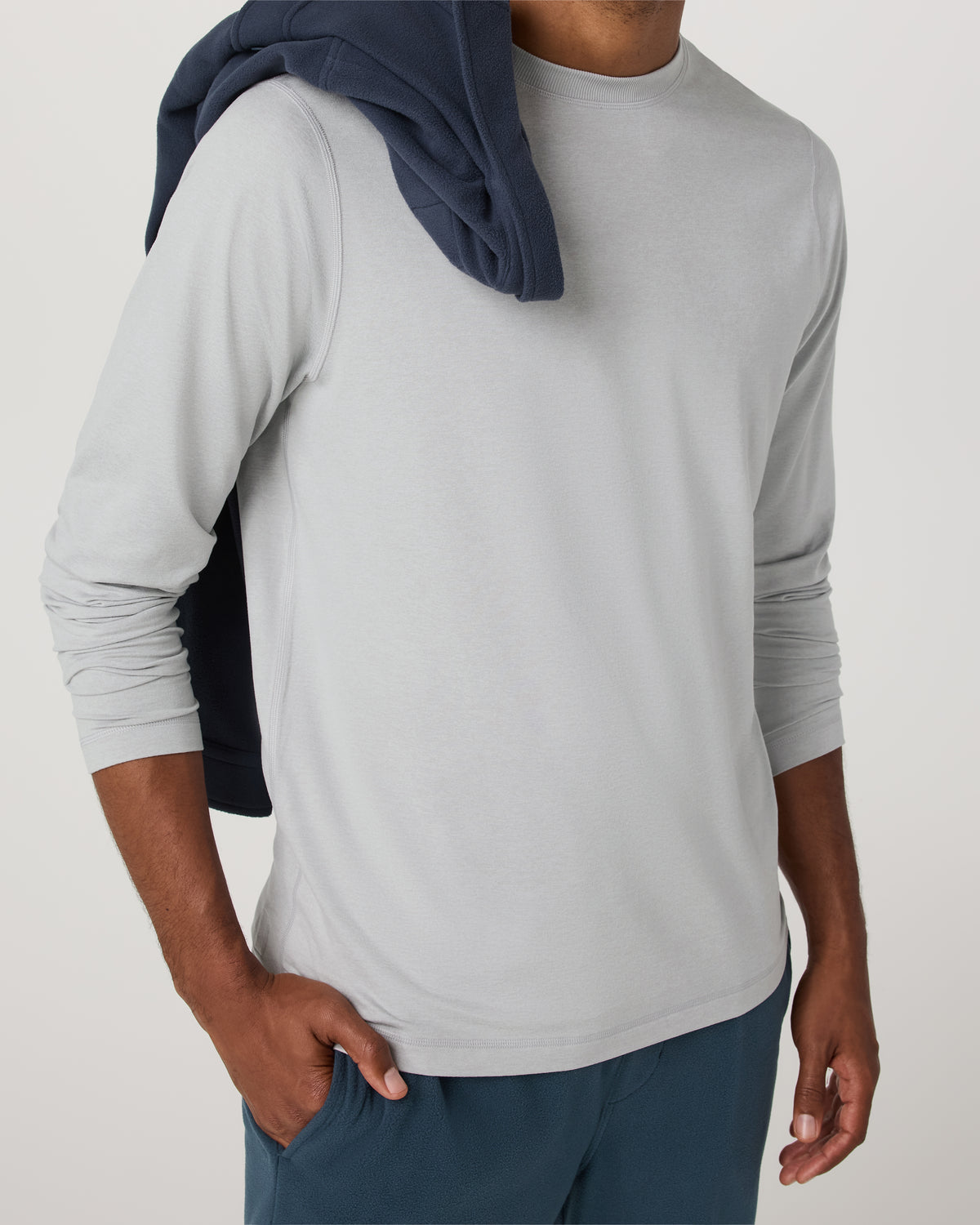 Vuori Long Sleeve Ponto Performance Tee Frost Grey Heather