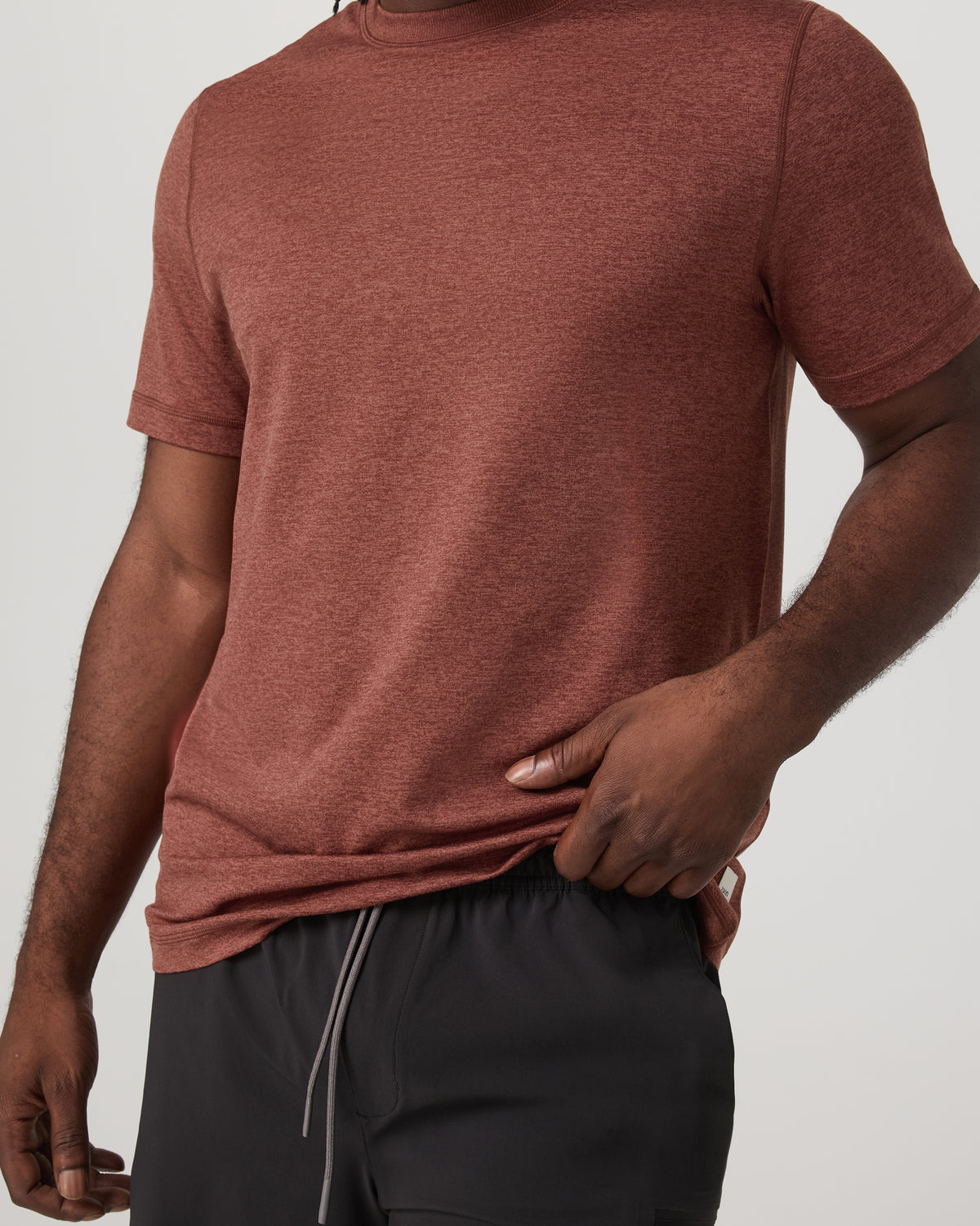 Vuori Short Sleeve Ponto Performance Tee Firebrick Heather