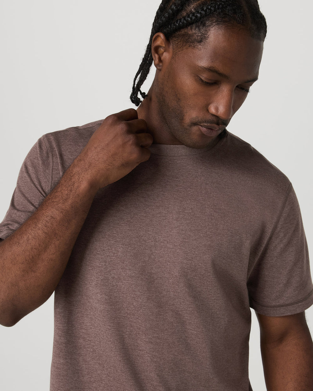 Vuori Short Sleeve Ponto Tee - Relaxed Fit Elm Heather