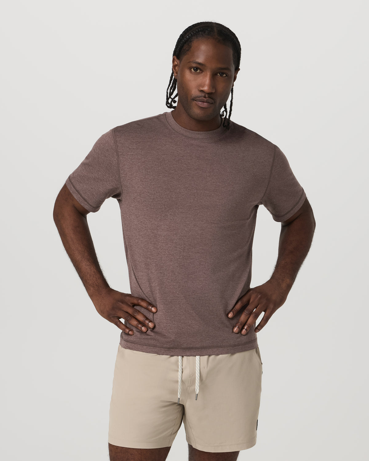 Vuori Short Sleeve Ponto Tee - Relaxed Fit Elm Heather