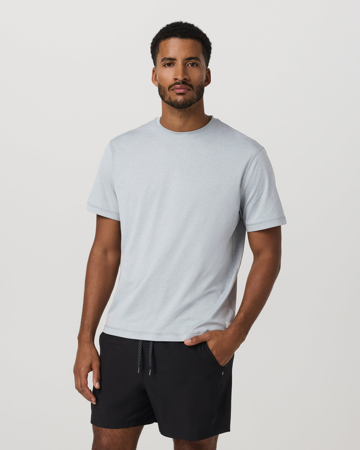 Vuori Short Sleeve Ponto Tee - Relaxed Fit Harbor Grey Heather