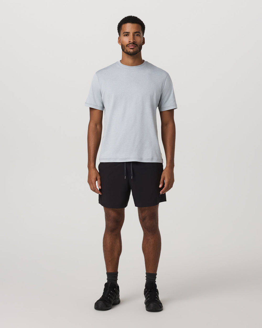 Vuori Short Sleeve Ponto Tee - Relaxed Fit Harbor Grey Heather