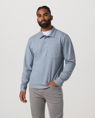 Vuori Men's Long Sleeve Coronado Rugby Shirt Blue Dusk Heather