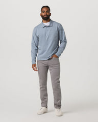 Vuori Men's Long Sleeve Coronado Rugby Shirt Blue Dusk Heather