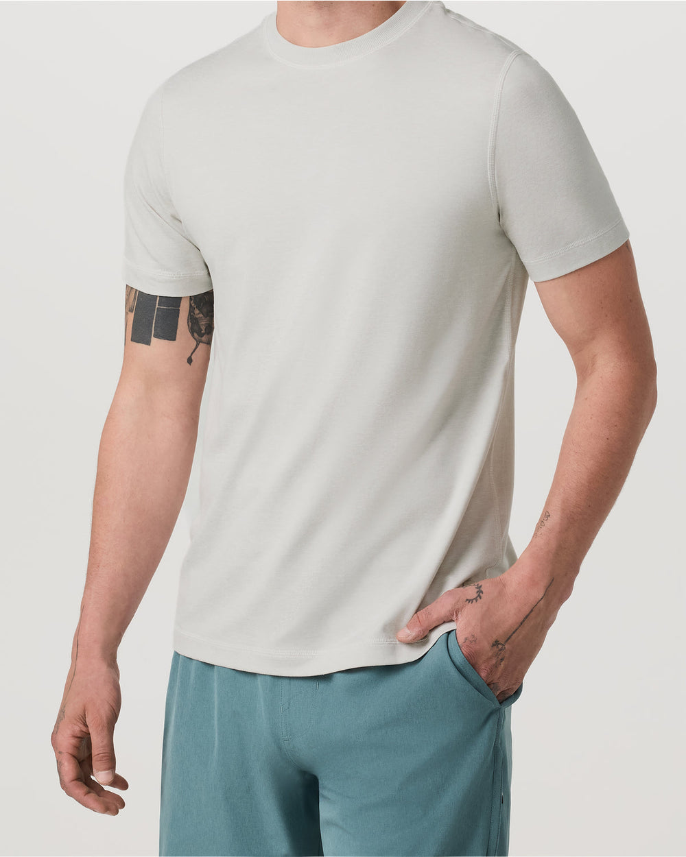 Vuori Men's Short Sleeve Ponto Performance Tee Salt Heather
