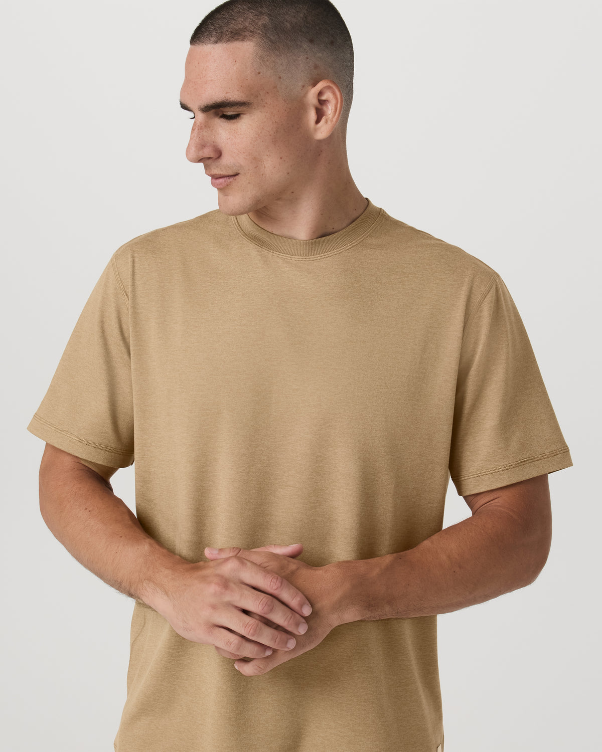 Vuori Men's Short Sleeve Ponto Tee - Relaxed Sungold Heather