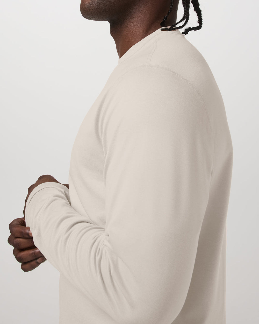 Vuori Men's Long Sleeve Ponto Performance Tee Oatmeal Heather