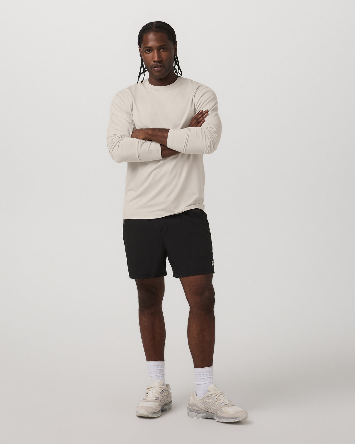 Vuori Men's Long Sleeve Ponto Performance Tee Oatmeal Heather