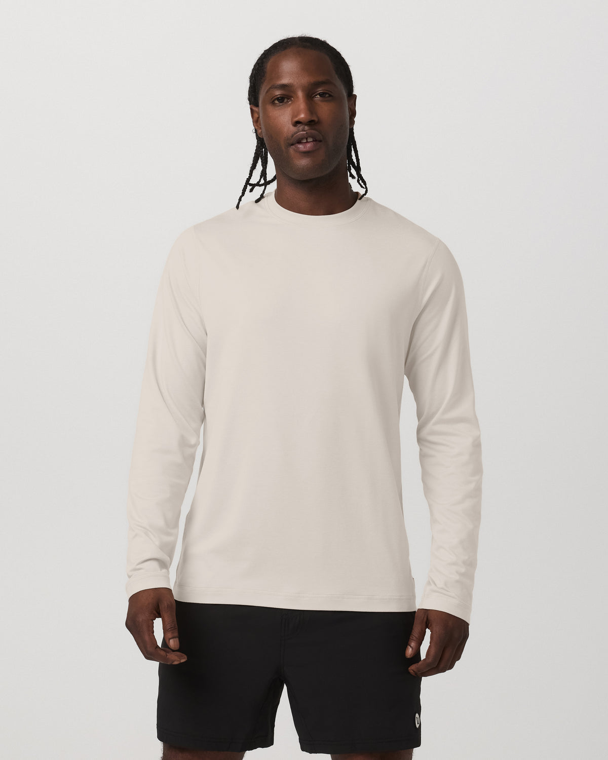 Vuori Men's Long Sleeve Ponto Performance Tee Oatmeal Heather