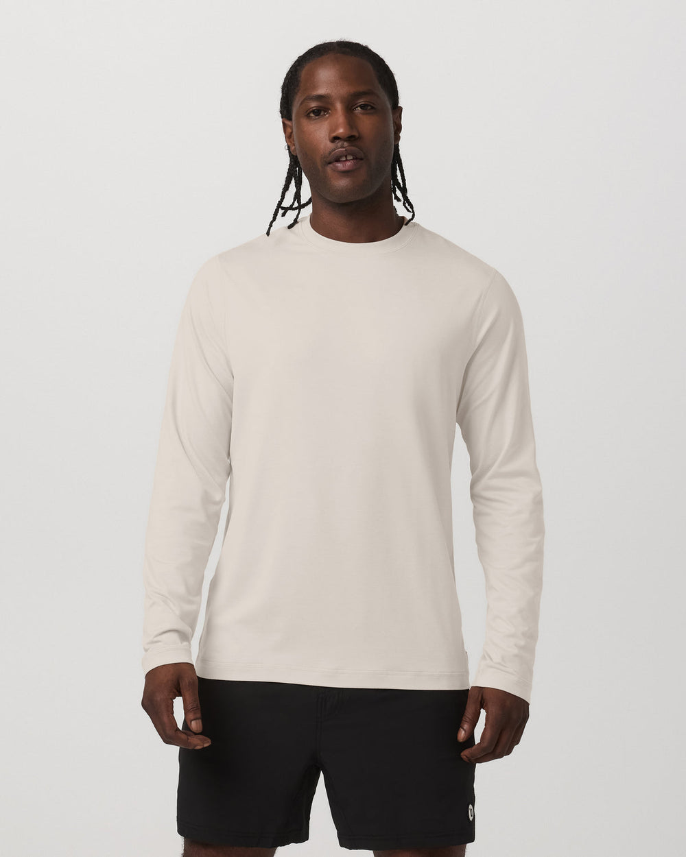 Vuori Men's Long Sleeve Ponto Performance Tee Oatmeal Heather