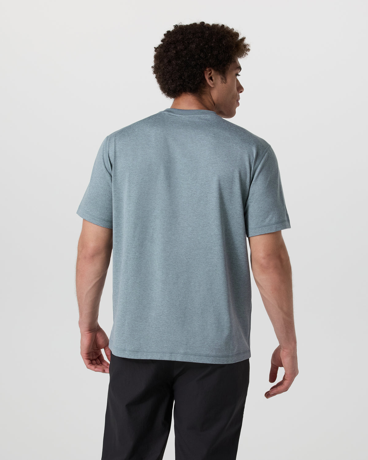 Vuori Short Sleeve Ponto Tee - Relaxed Fit Dusty Blue Heather