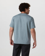 Vuori Short Sleeve Ponto Tee - Relaxed Fit Dusty Blue Heather