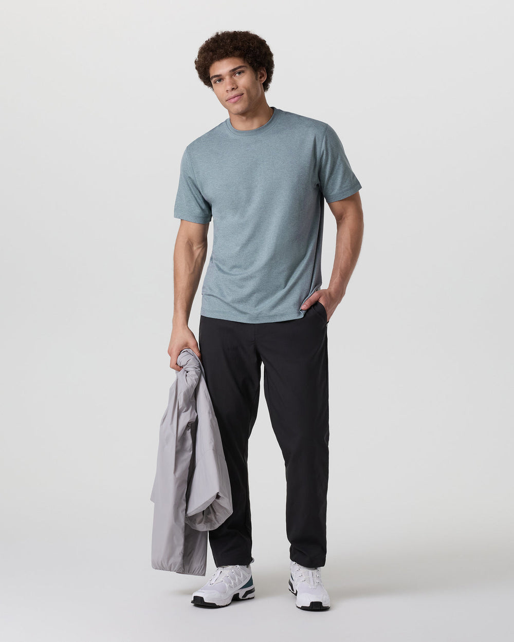 Vuori Short Sleeve Ponto Tee - Relaxed Fit Dusty Blue Heather