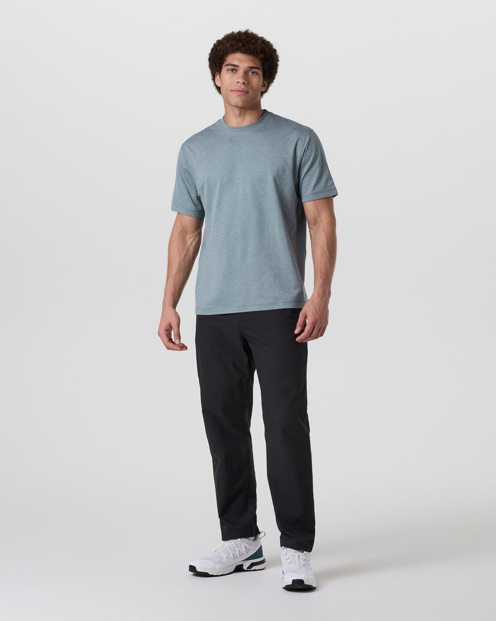 Vuori Short Sleeve Ponto Tee - Relaxed Fit Dusty Blue Heather