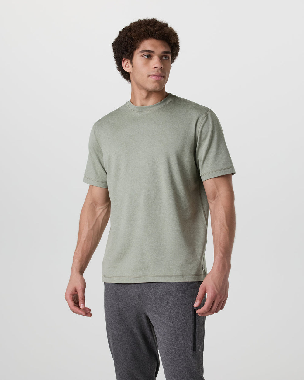 Vuori Short Sleeve Ponto Tee - Relaxed Fit Agave Green Heather