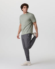 Vuori Short Sleeve Ponto Tee - Relaxed Fit Agave Green Heather